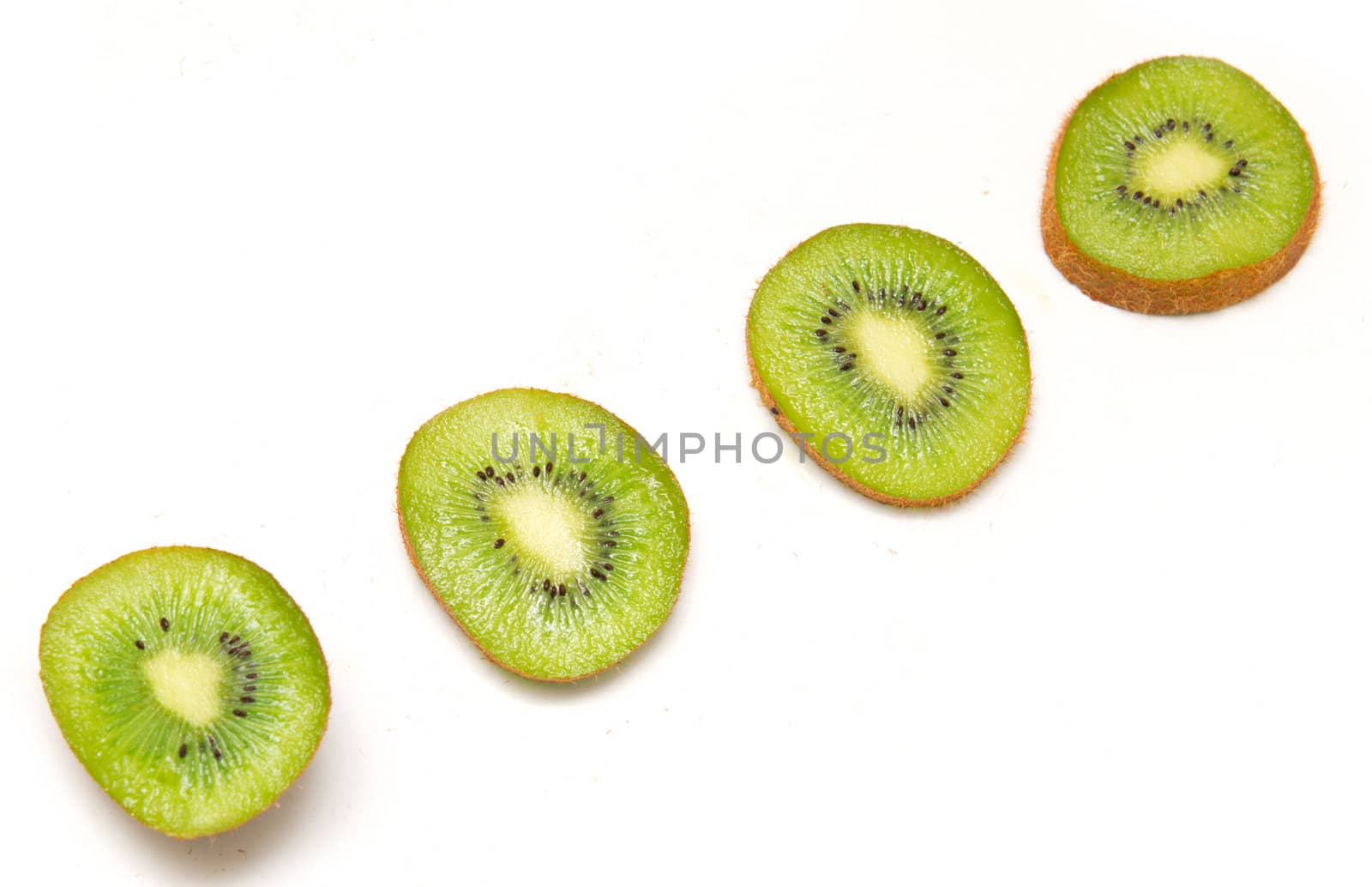 some fresh kiwi on white background 