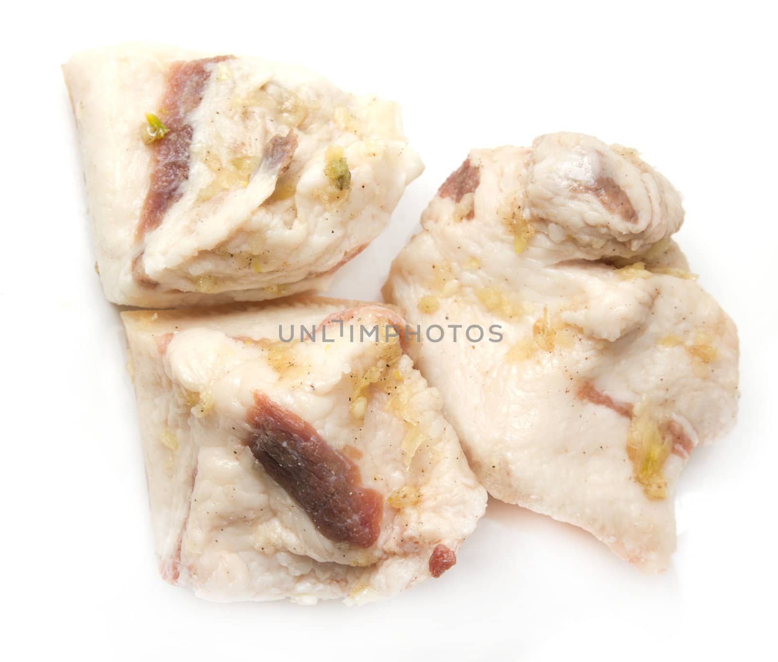 bacon on white background