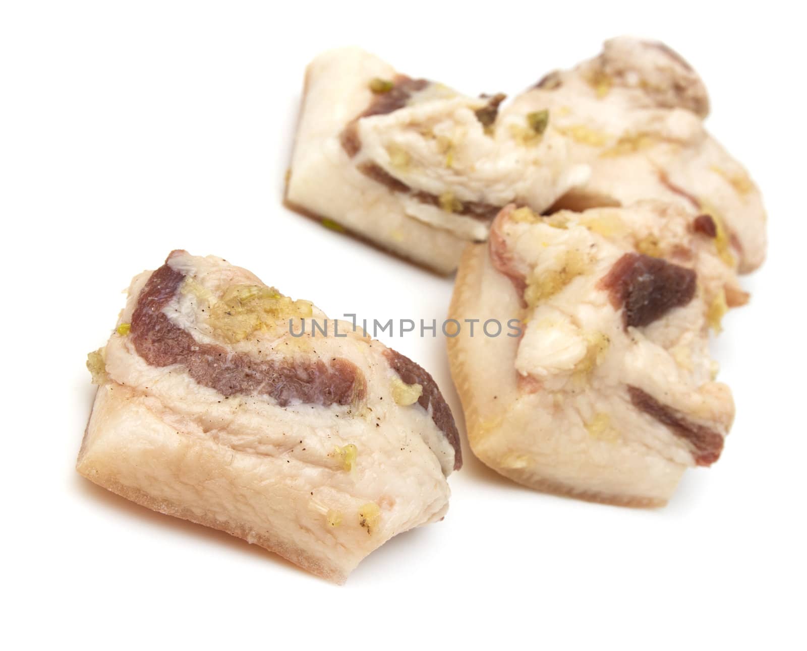 bacon on white background