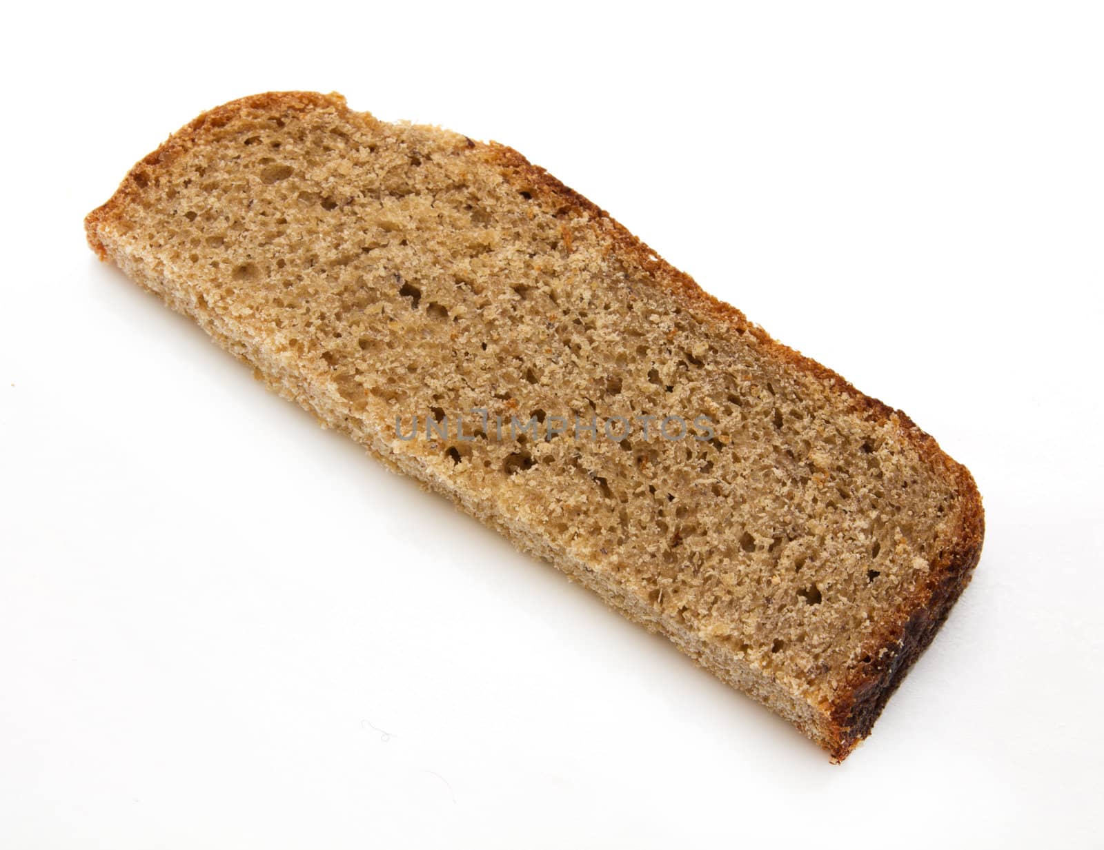 rye bread on a white background