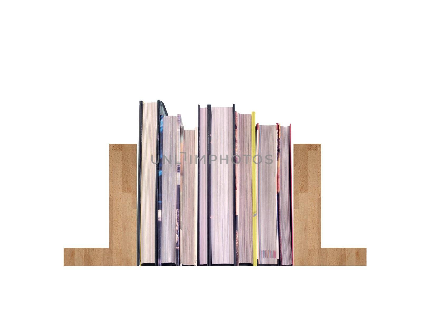 A book stack isolated against a white background