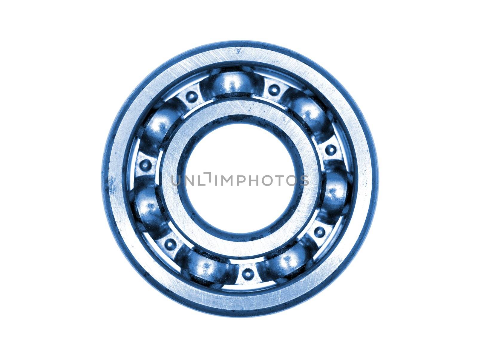 A bearing and gear cog isolated against a white background