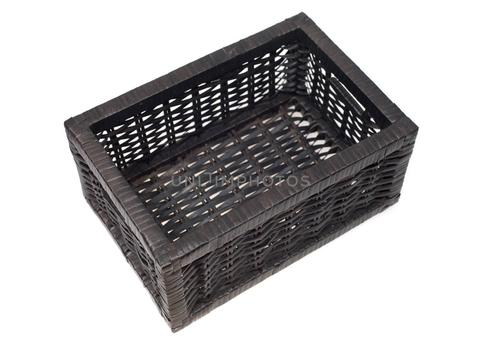 Woven baskets isolated against a white background