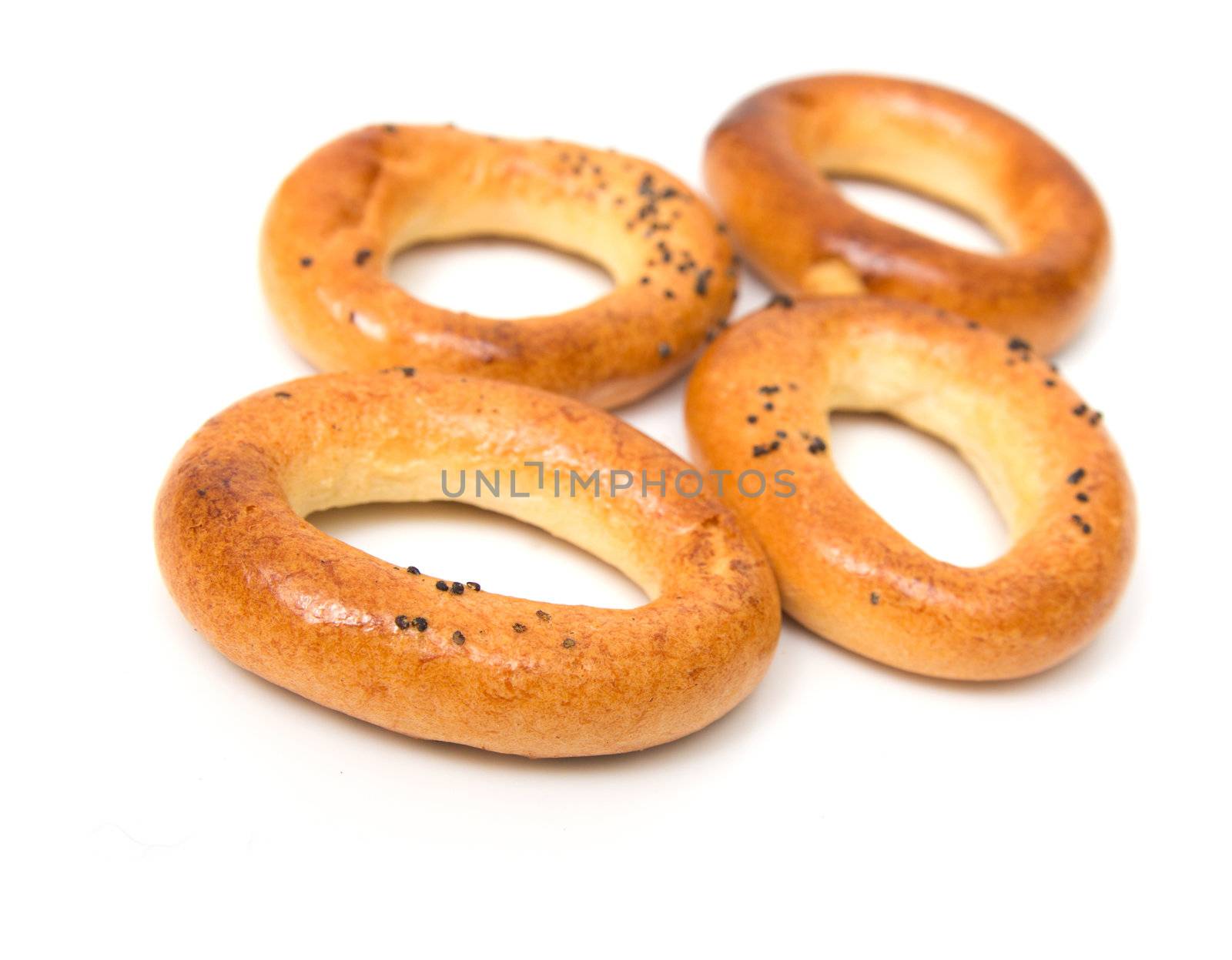 four roll on white background