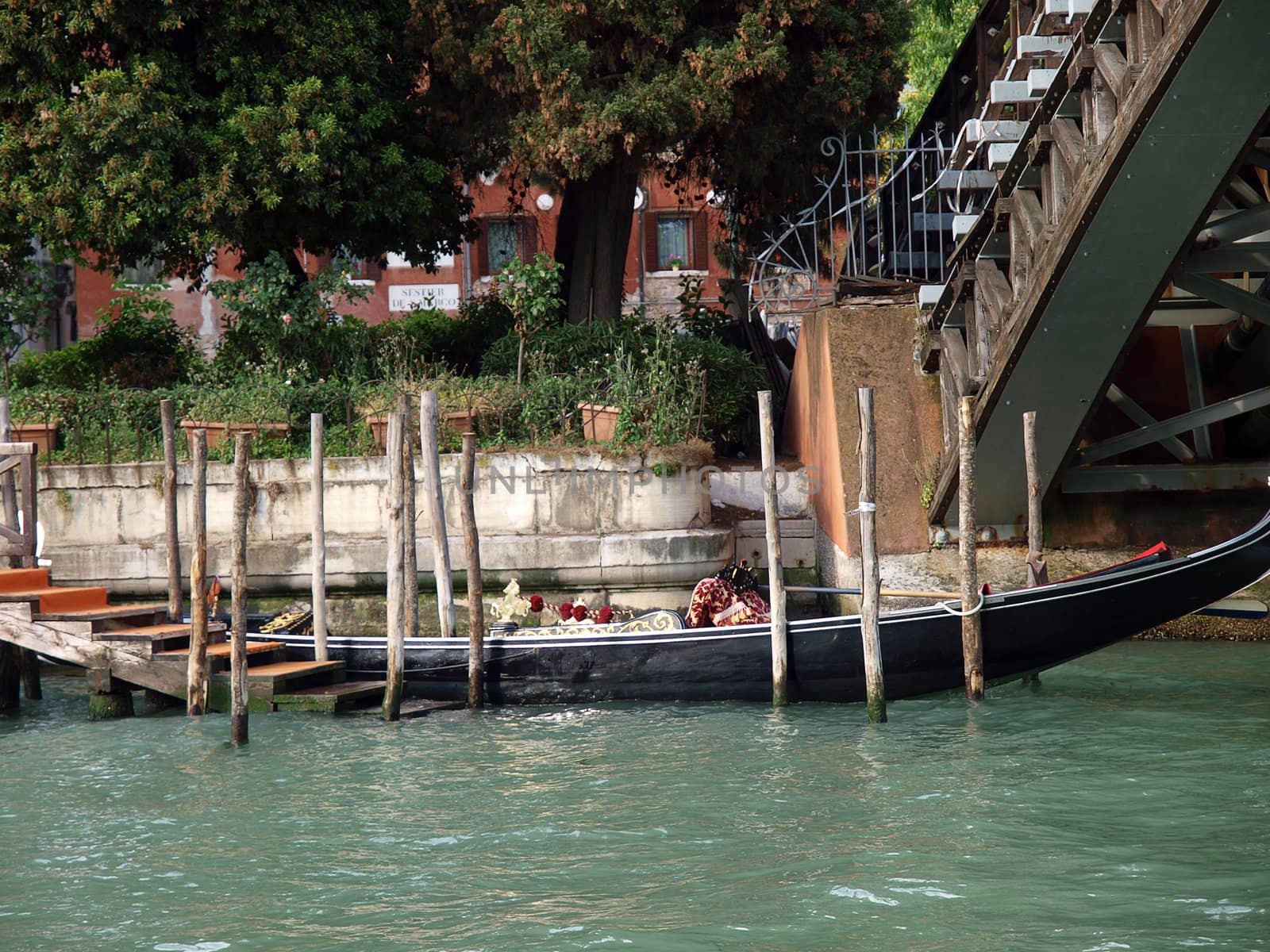 Venice - Gondola at the bridge Academia