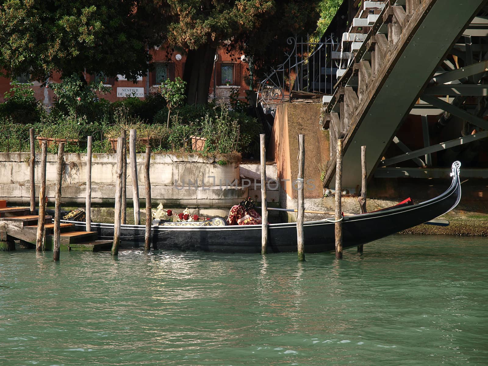 Venice - Gondola at the bridge Academia