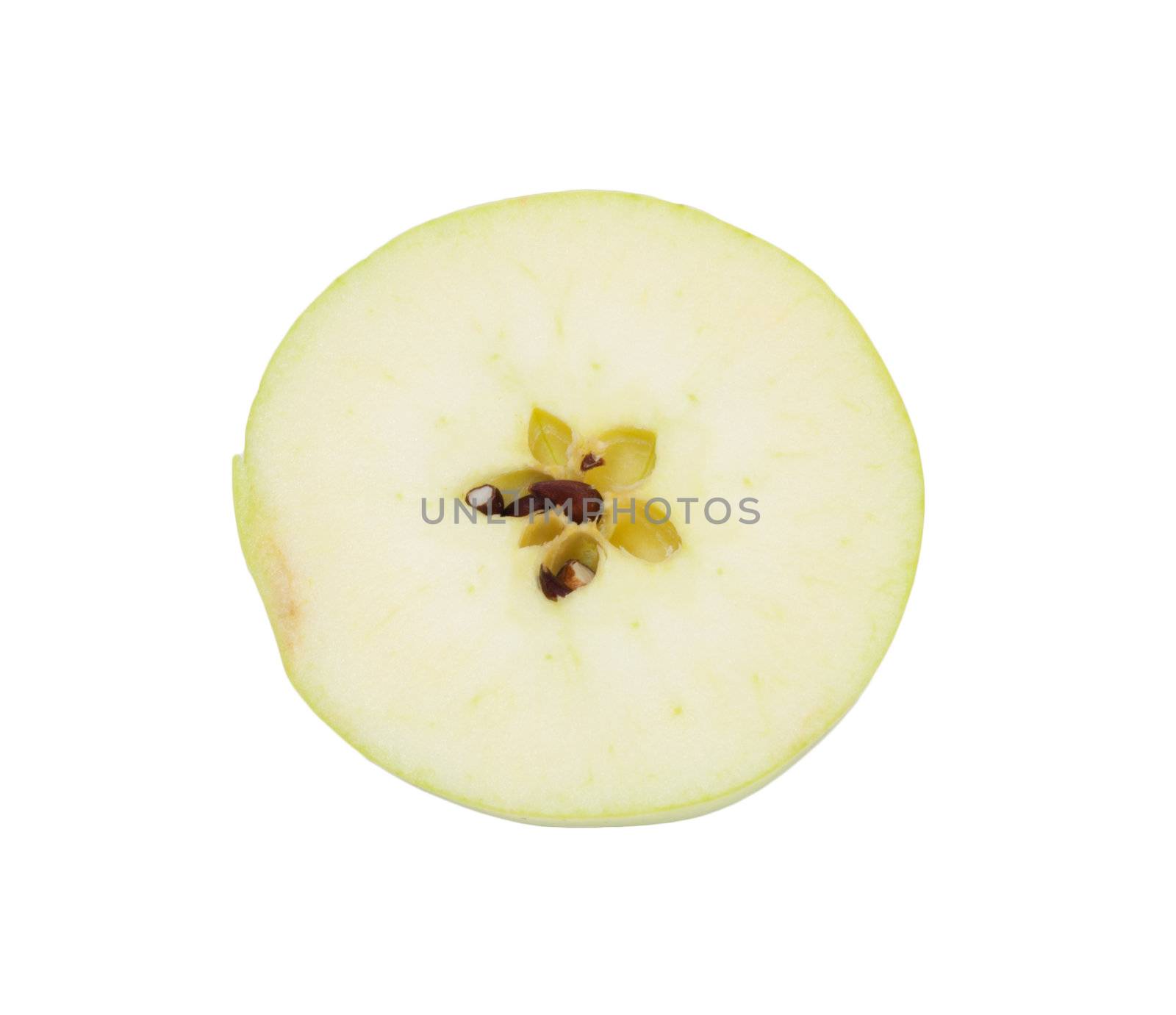 sliced ​​apple on a white background