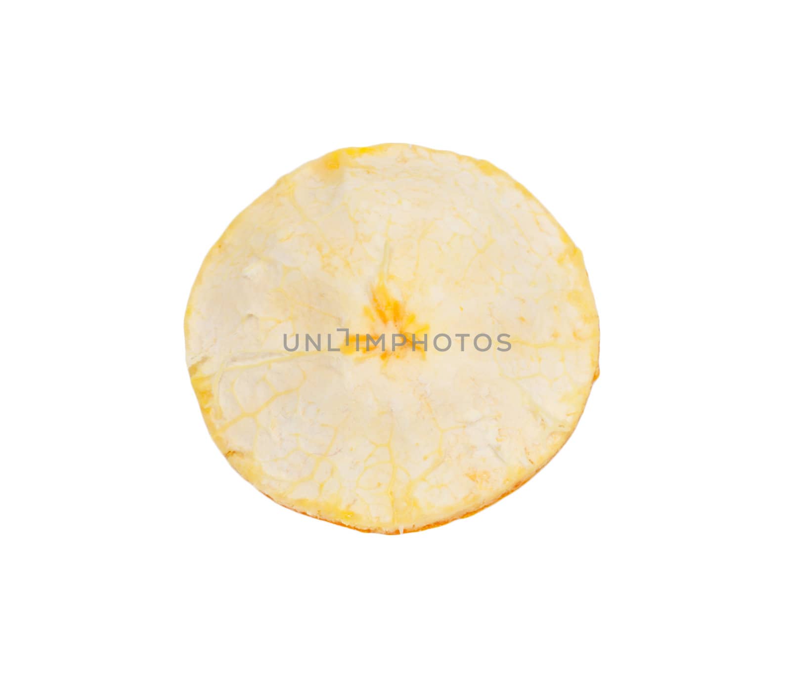 rind of tangerine on white background