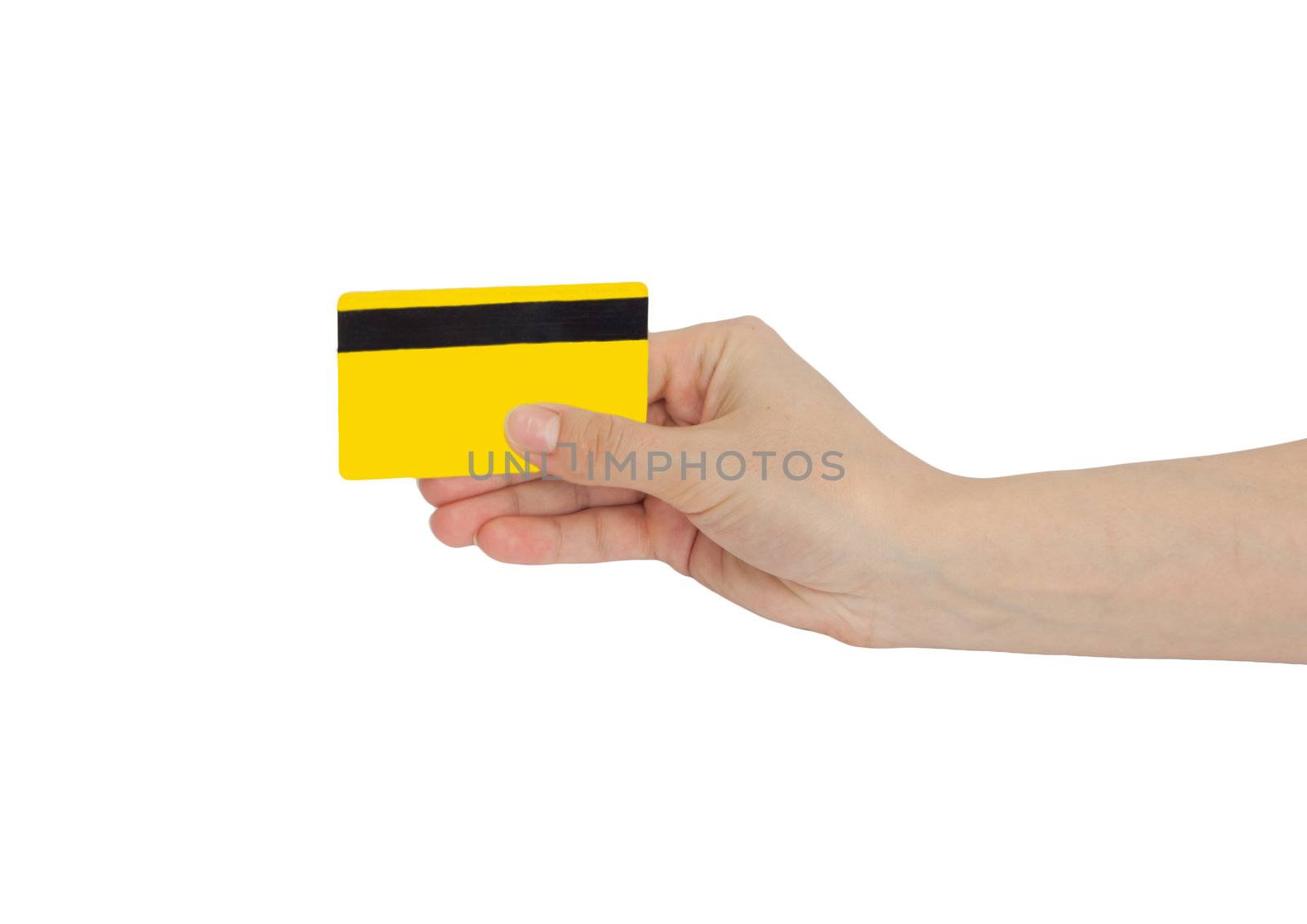 credit card in hand  by schankz