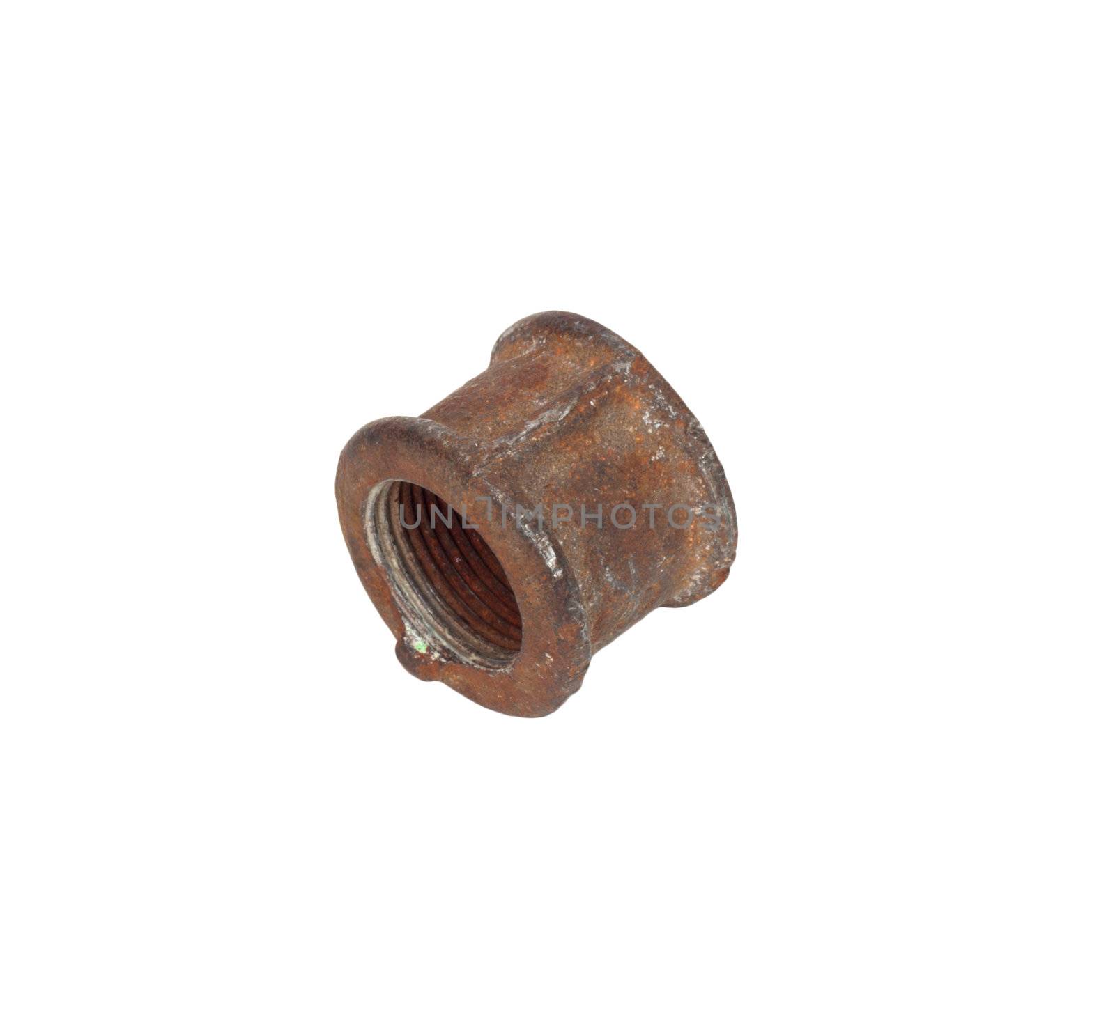 metal nut on isolated background 