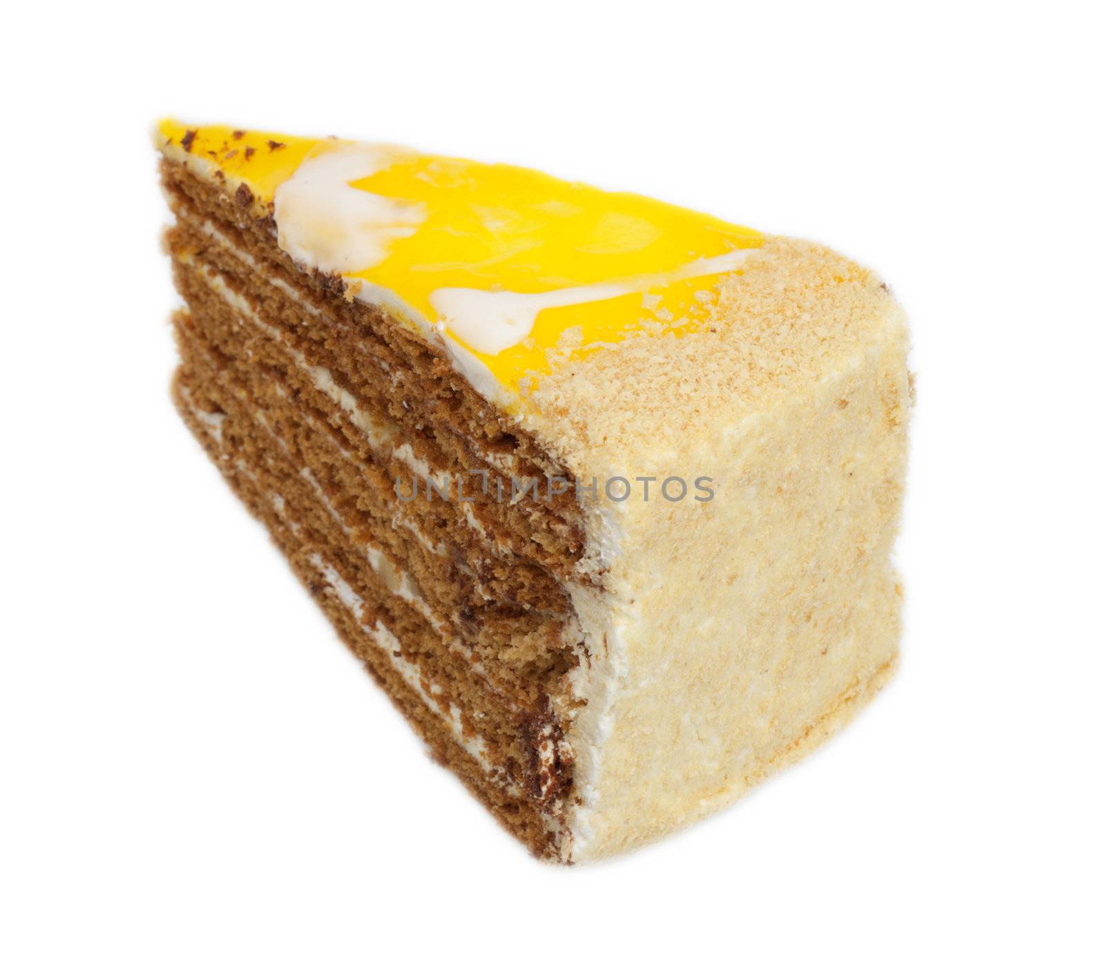 orange cake isolated on white background  by schankz