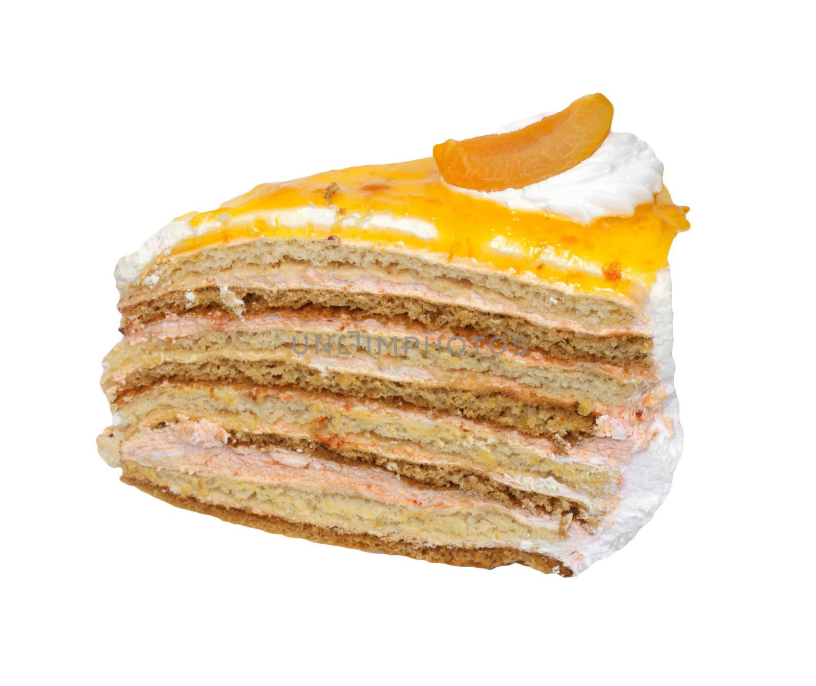 orange cake isolated on white background  by schankz