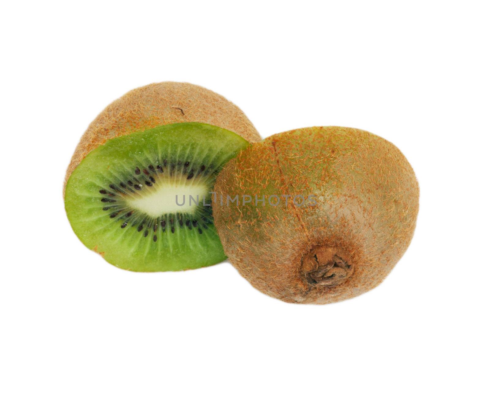 pieces of kiwi isolated on white background  by schankz