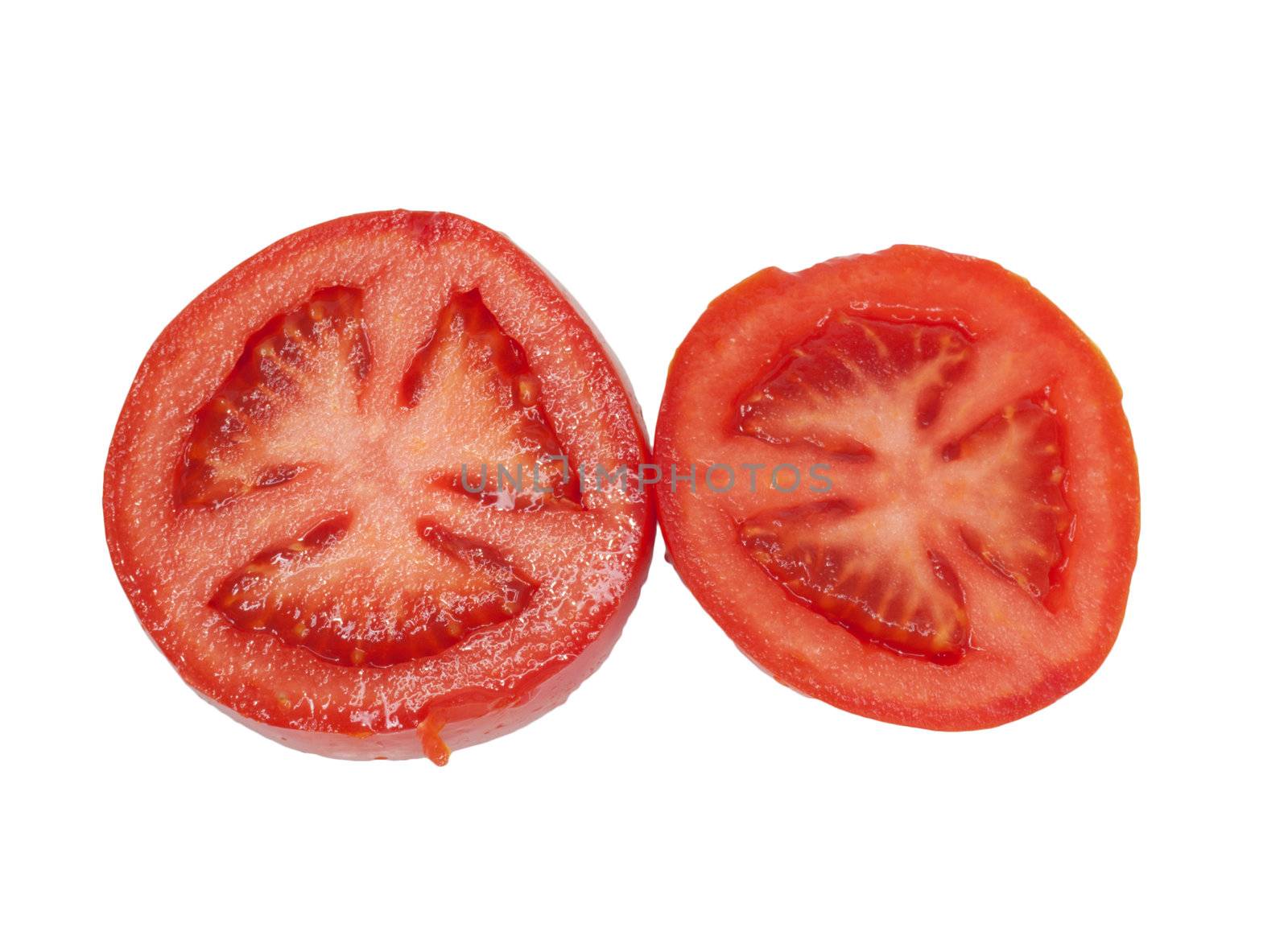 fresh ripe tomato isolated on white background  by schankz