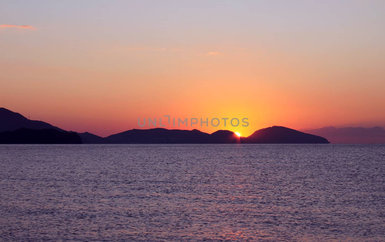 picturesque sunrise over Kyyk-Atlama cape in Crimea