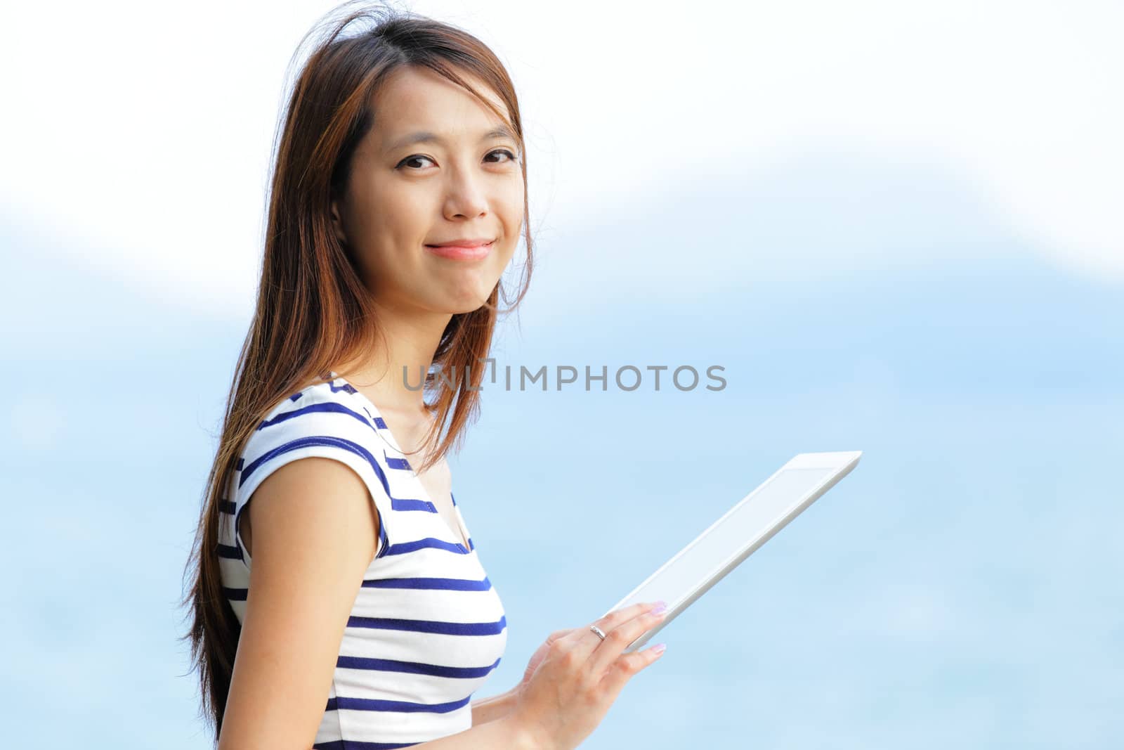 young woman use tablet computer