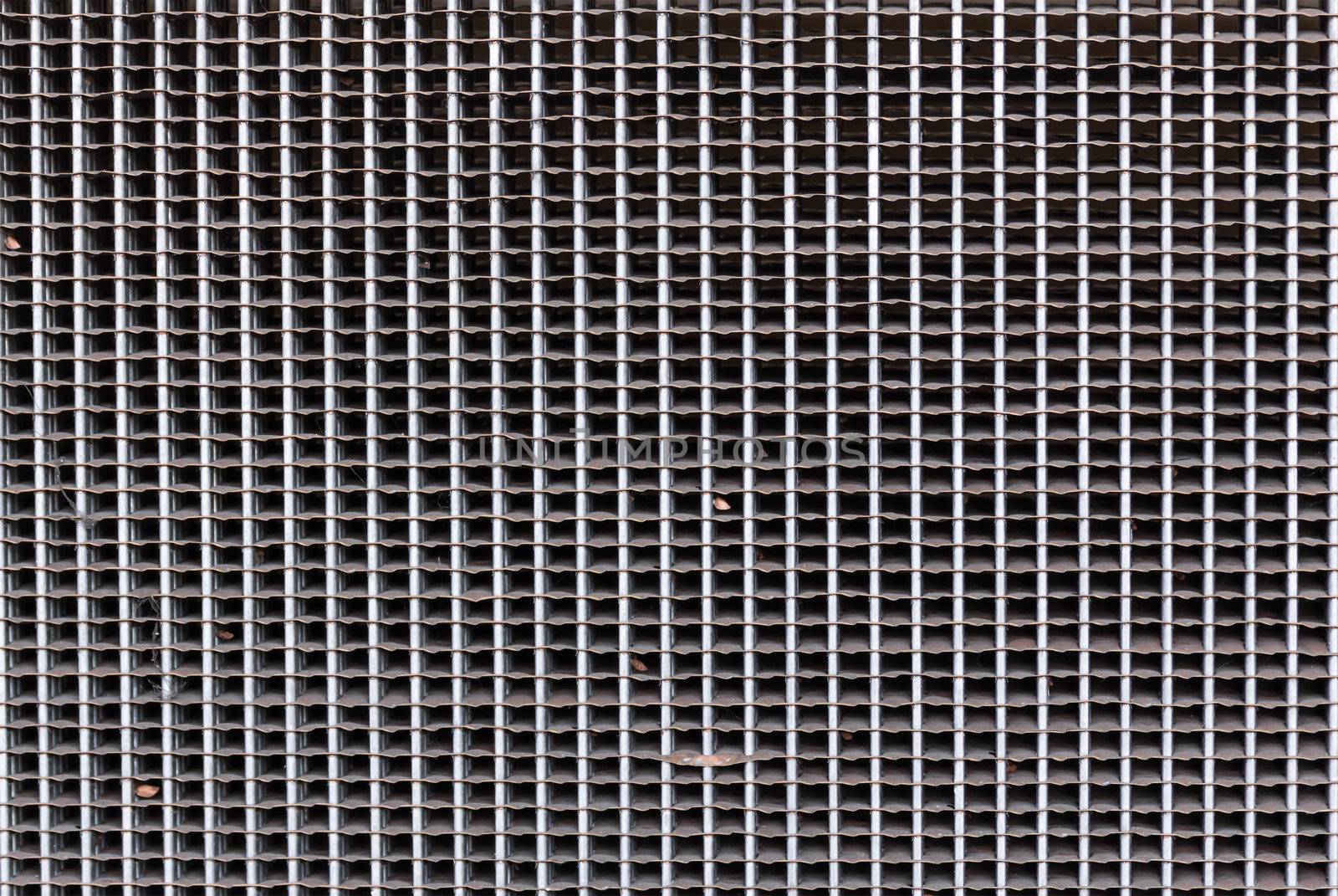 Old Car radiator  from  car  engine as a background