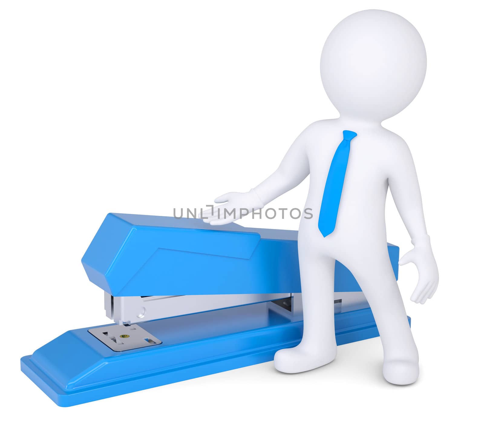 3d man with stapler by cherezoff