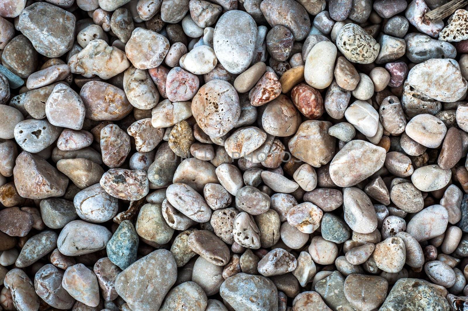 Beautiful Pebble stones at the sea