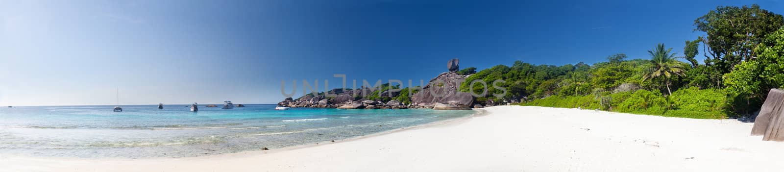 Panoramic view on a beach , Similan islands, Thailand by elena_shchipkova