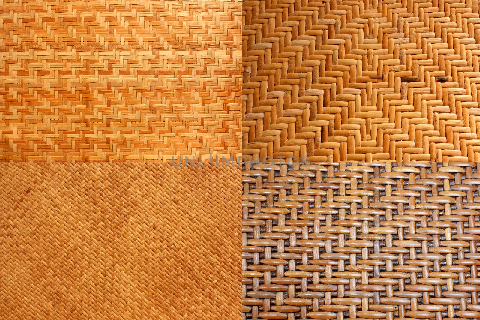 Woven rattan with natural patterns, vintage wall.