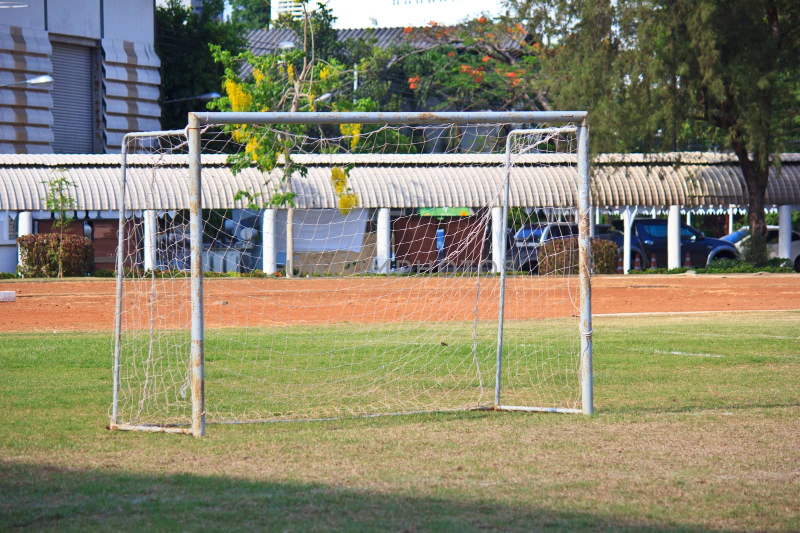 goal on old soccer field