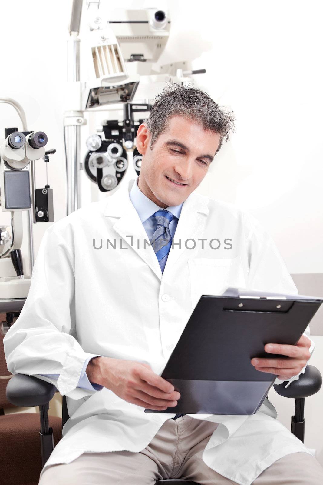 Doctor in Ophthalmology Clinic by leaf