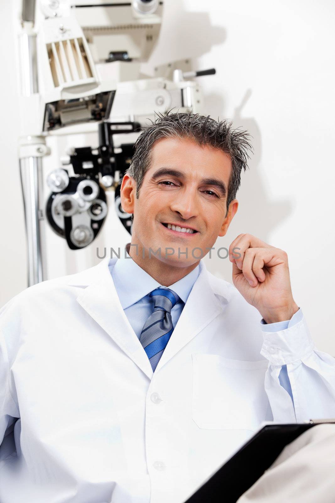 Smiling Optometrist At His Clinic by leaf