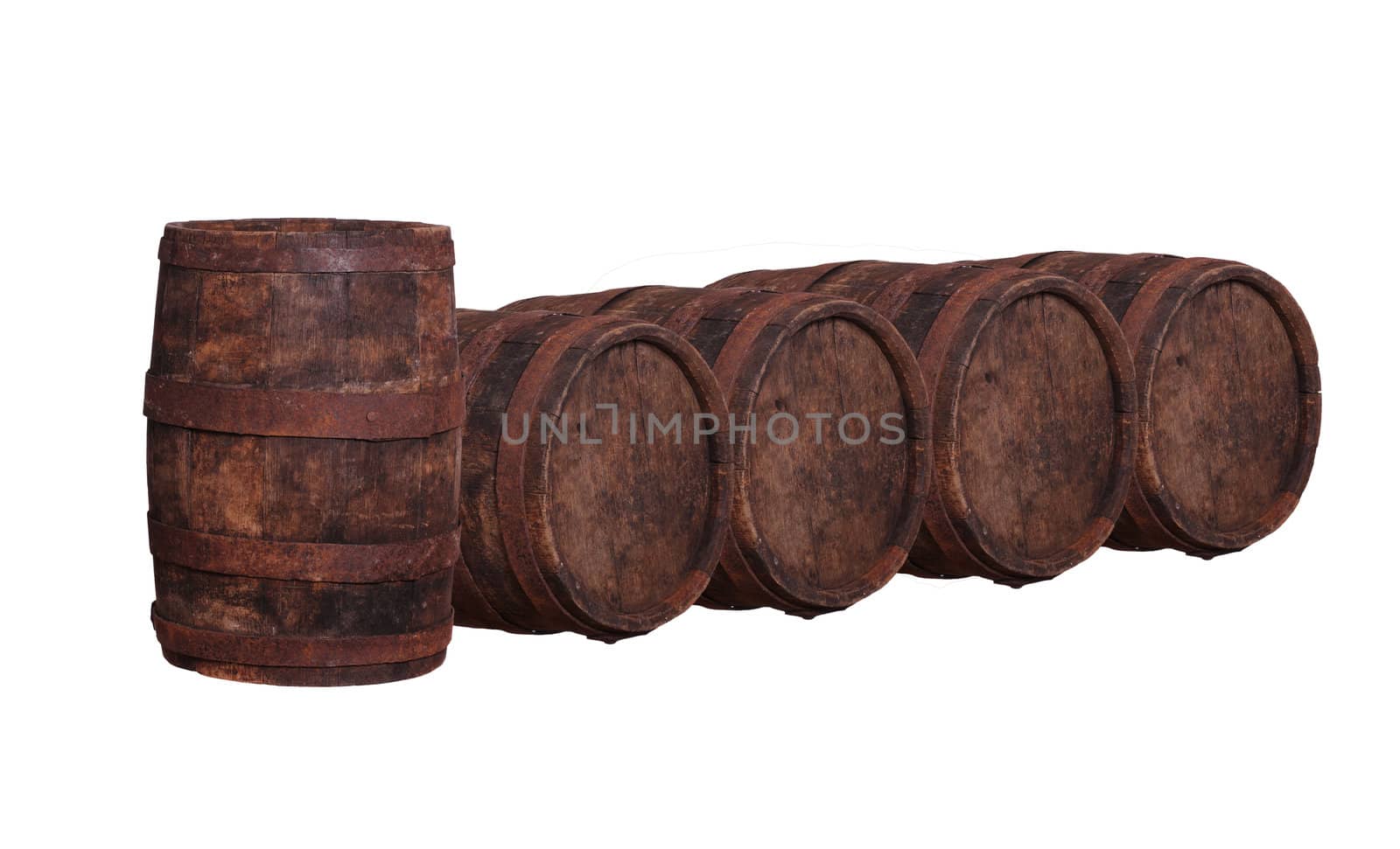 wooden barrels