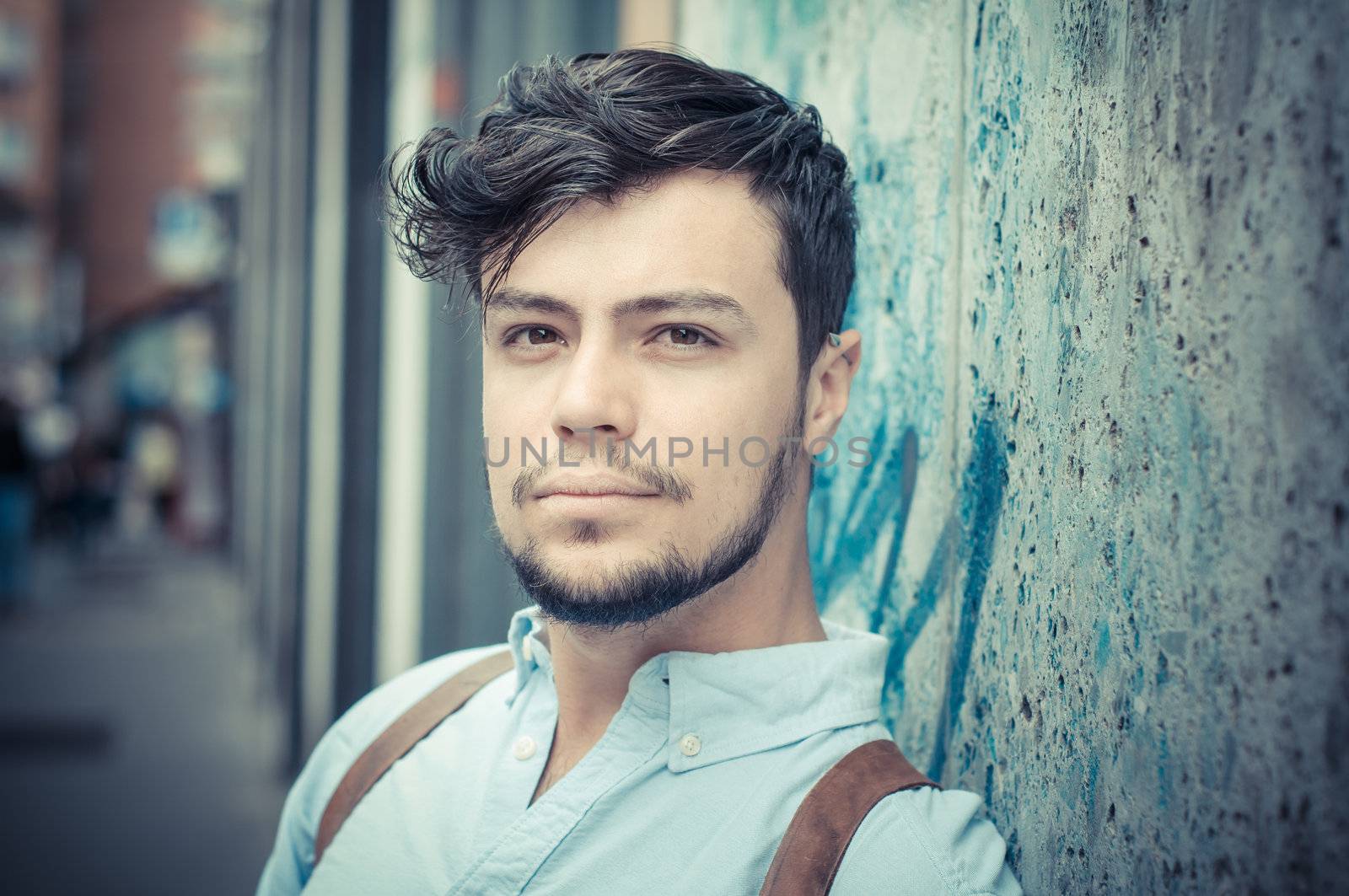 stylish man in the street in the city