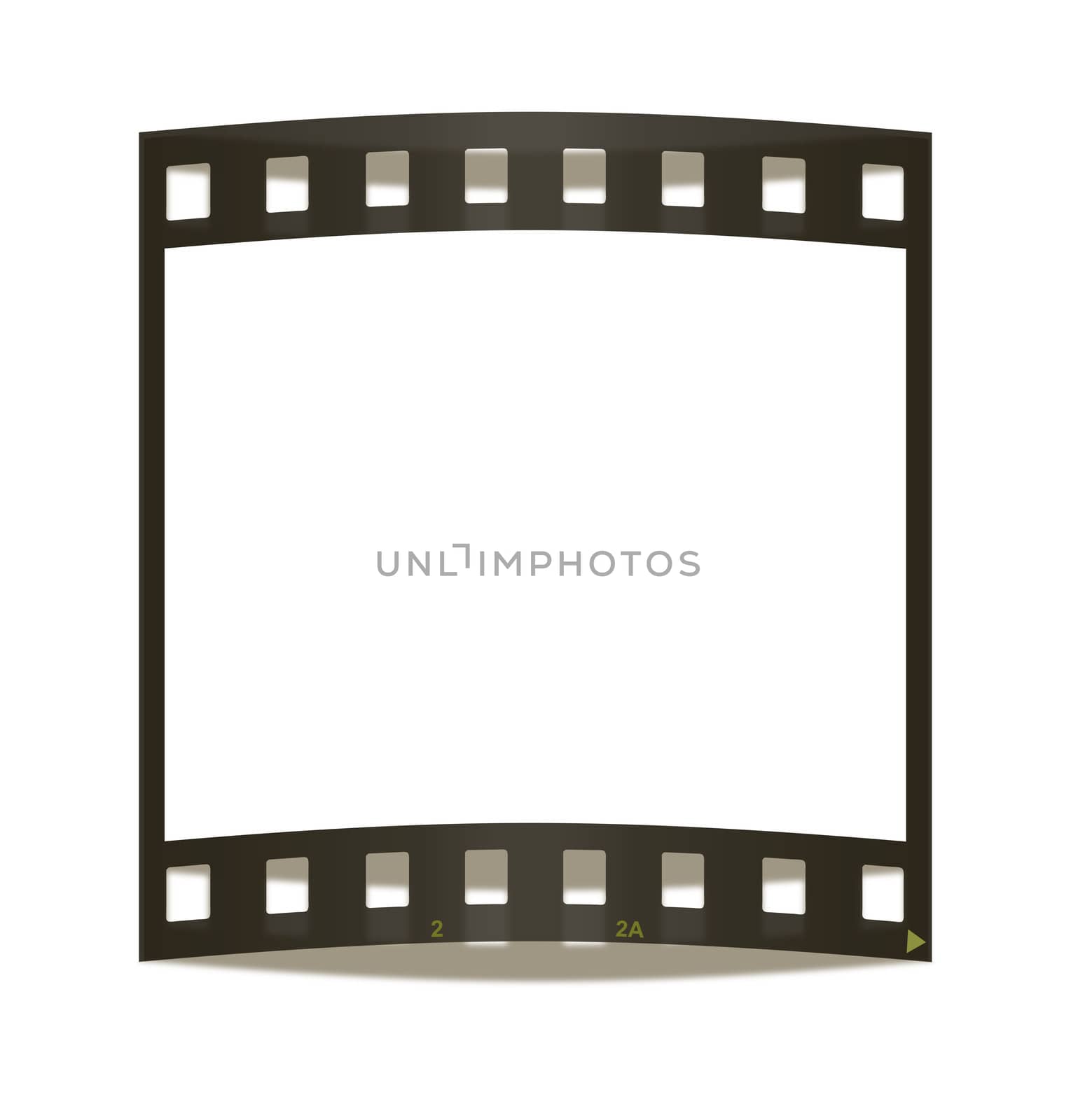 Blank film frame on white background