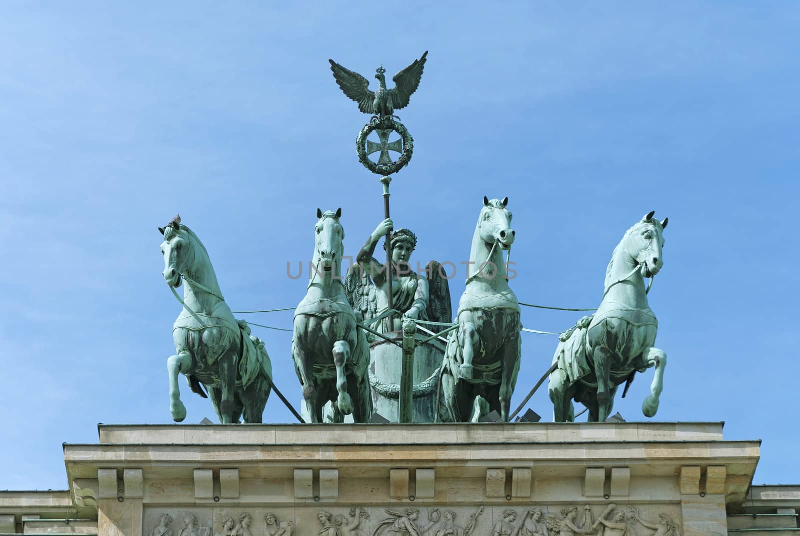 Brandenburg Gate Quadriga (German: Brandenburger Tor), former city gate, landmark of Germany