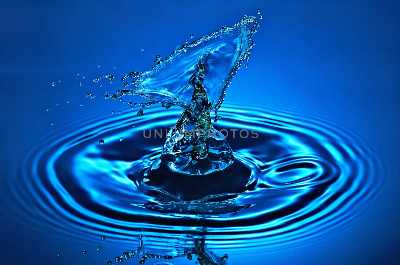 Beautiful water splash. Falling drops of water. 