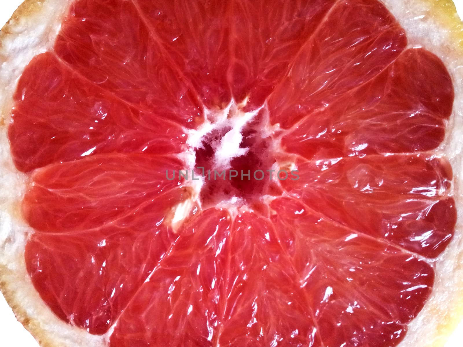 slice of grapefruit isolated on white background 