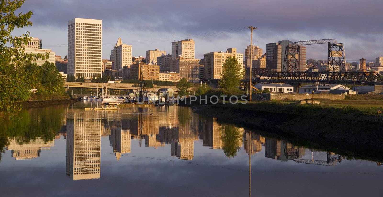 Tacoma Washington along the water at Sunrise