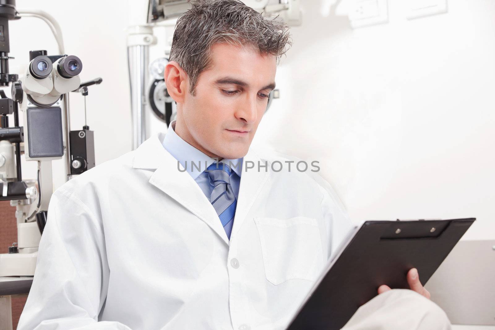 Portrait of doctor in ophthalmology clinic