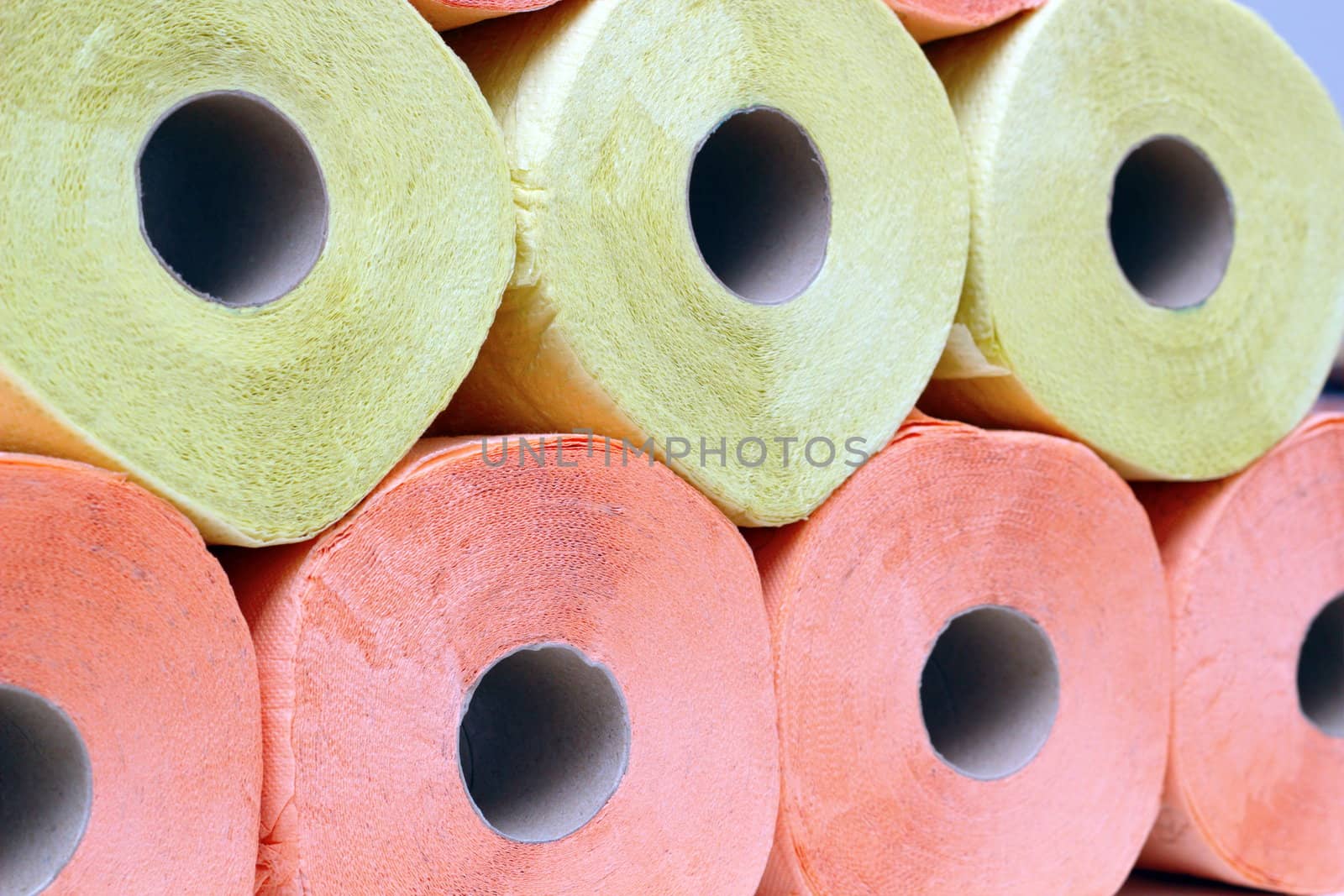 stack of toilet paper by taviphoto