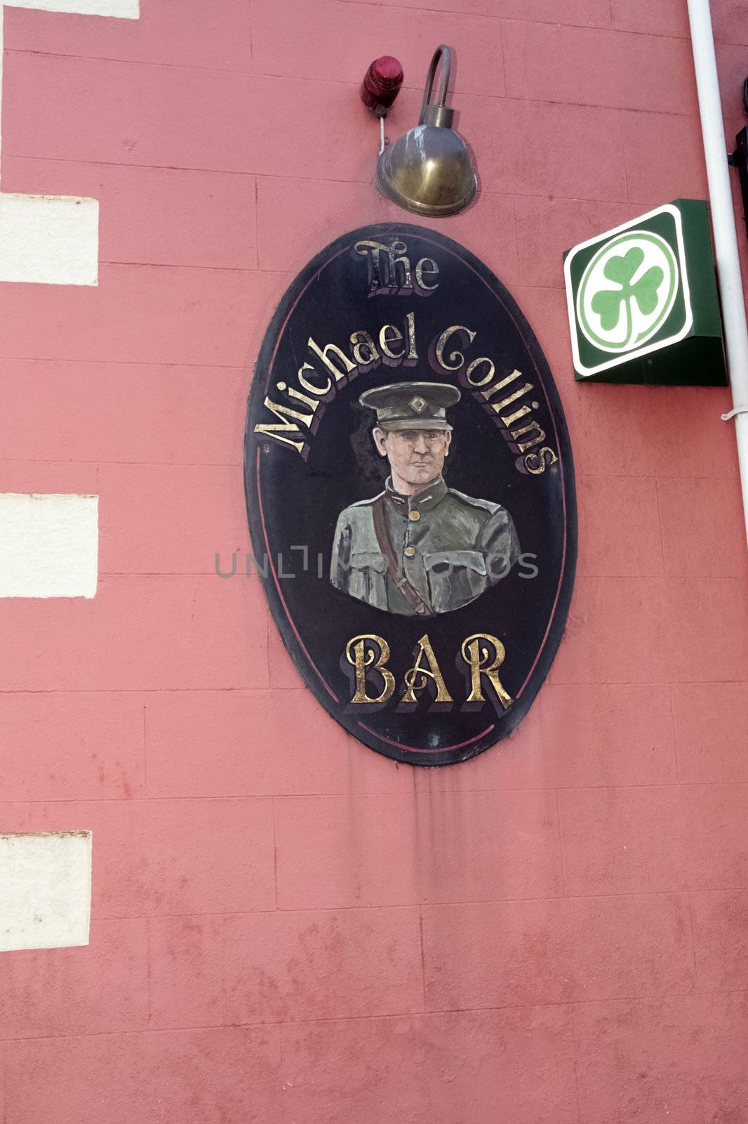 a sign for the Michael Collins bar by morrbyte