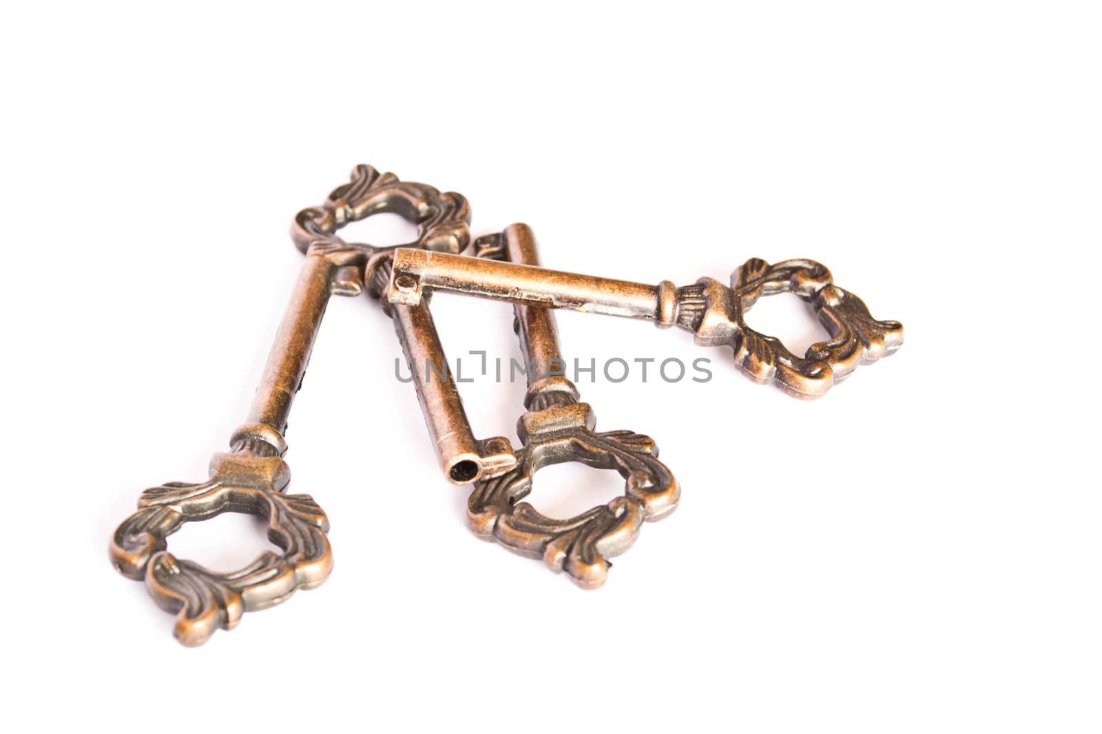 Keys on a white background