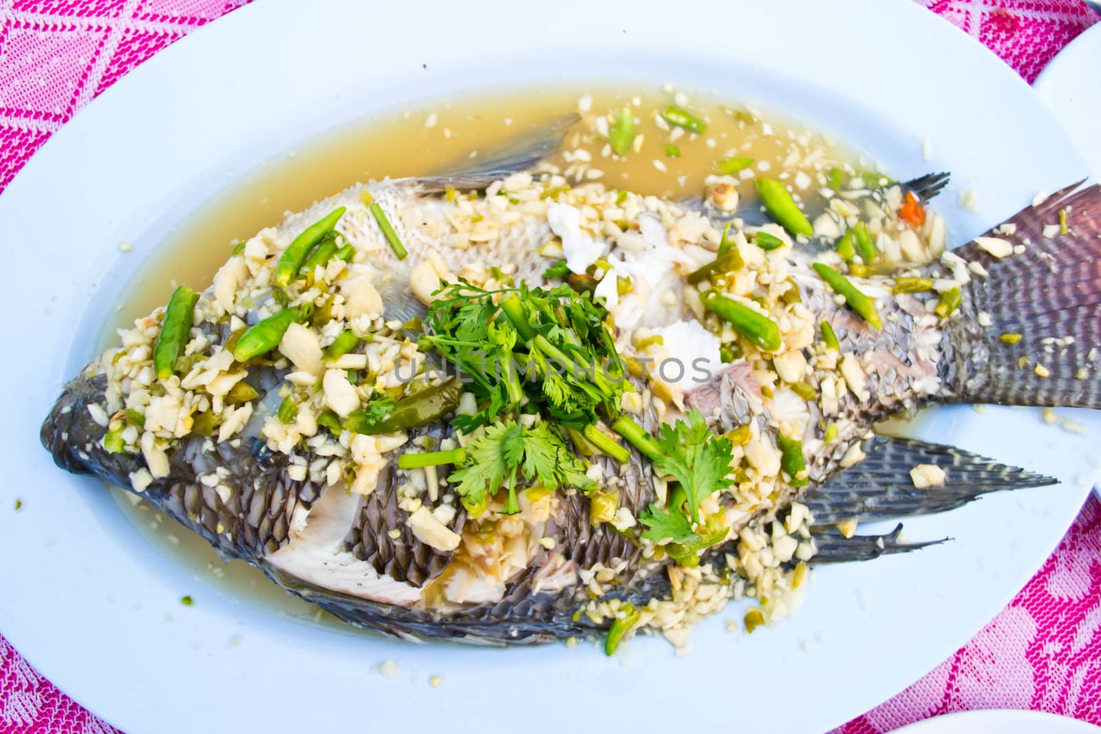 Steamed fish dish