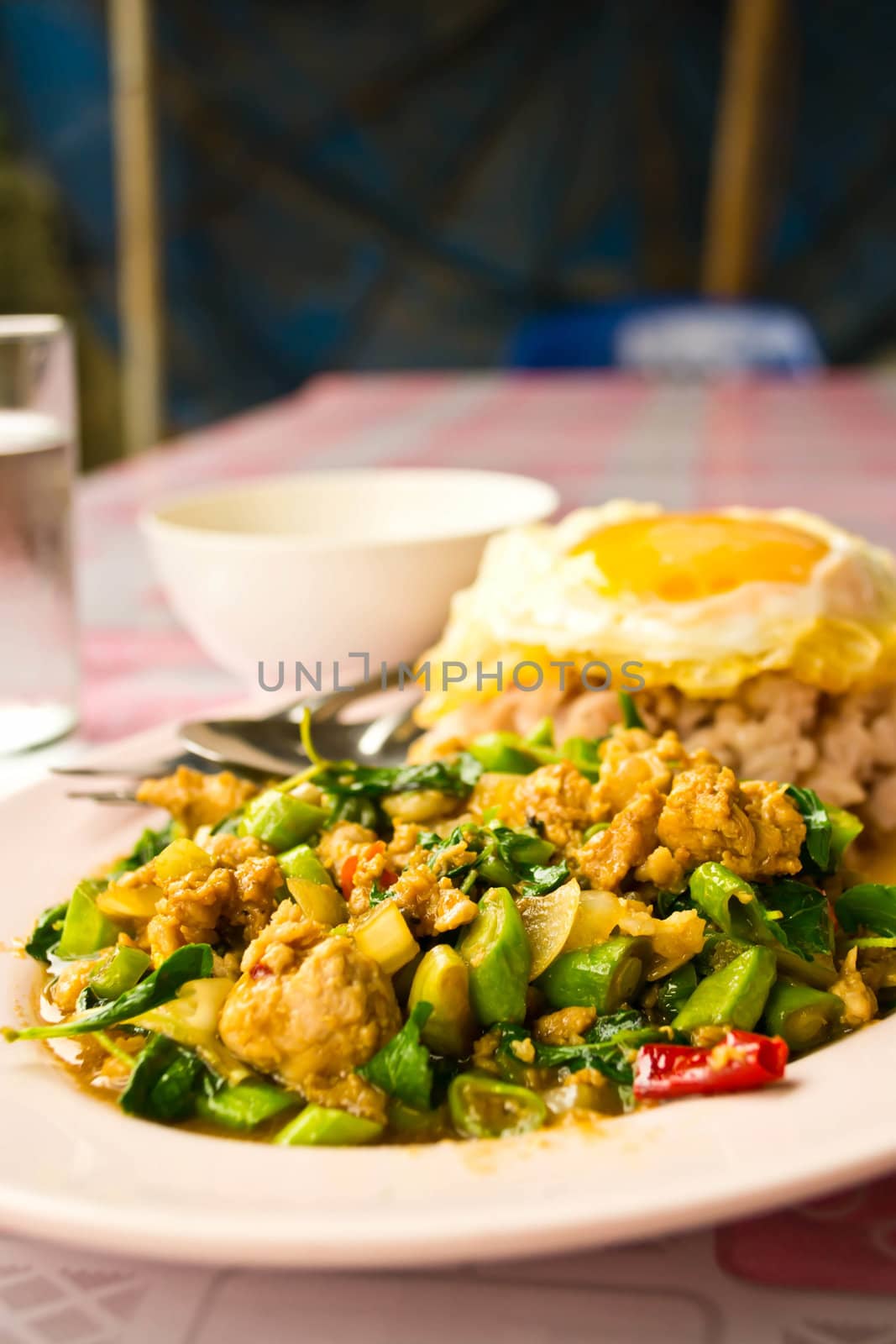 Stir fried basil, Thai food