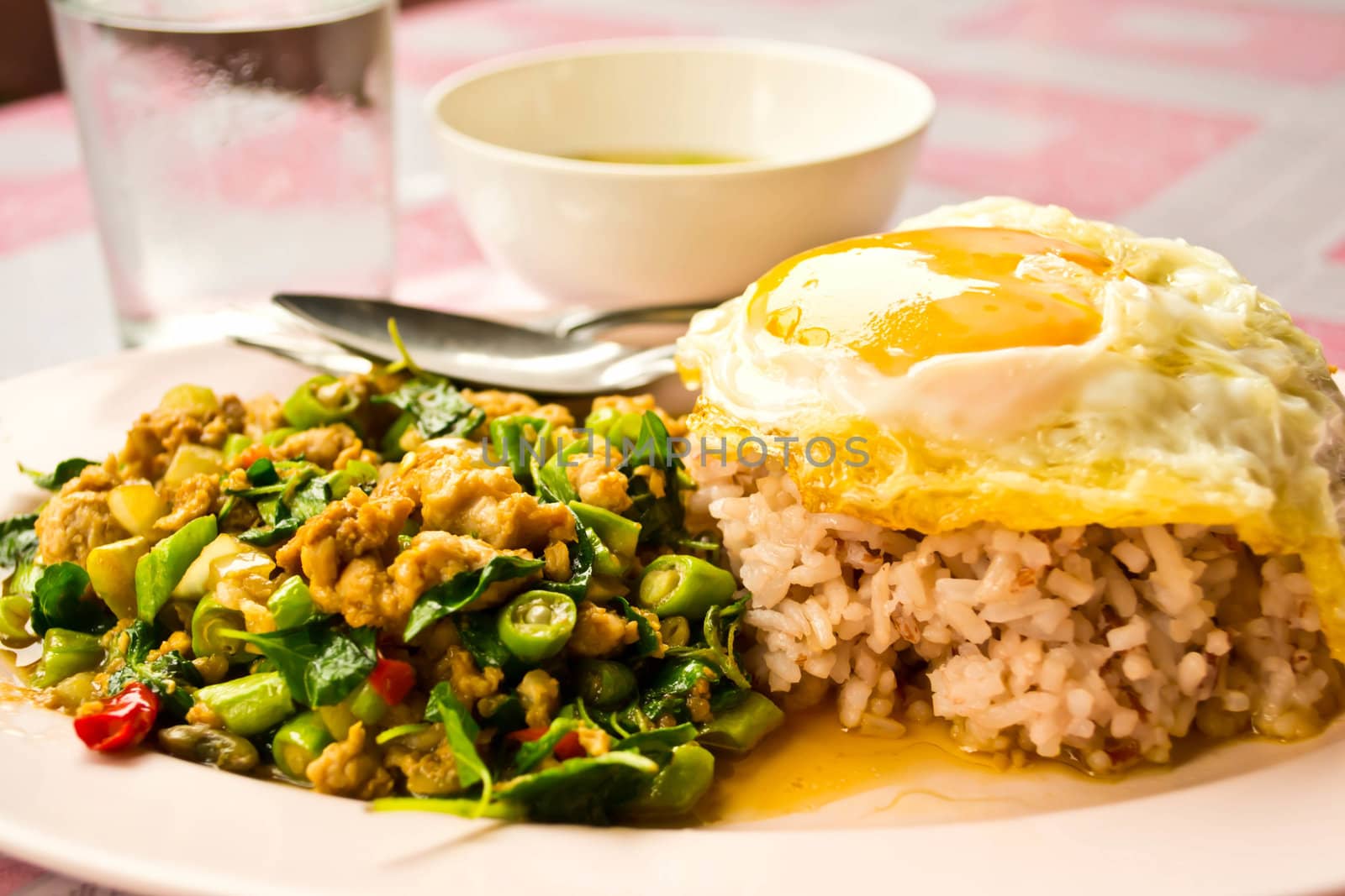Stir fried basil, Thai food