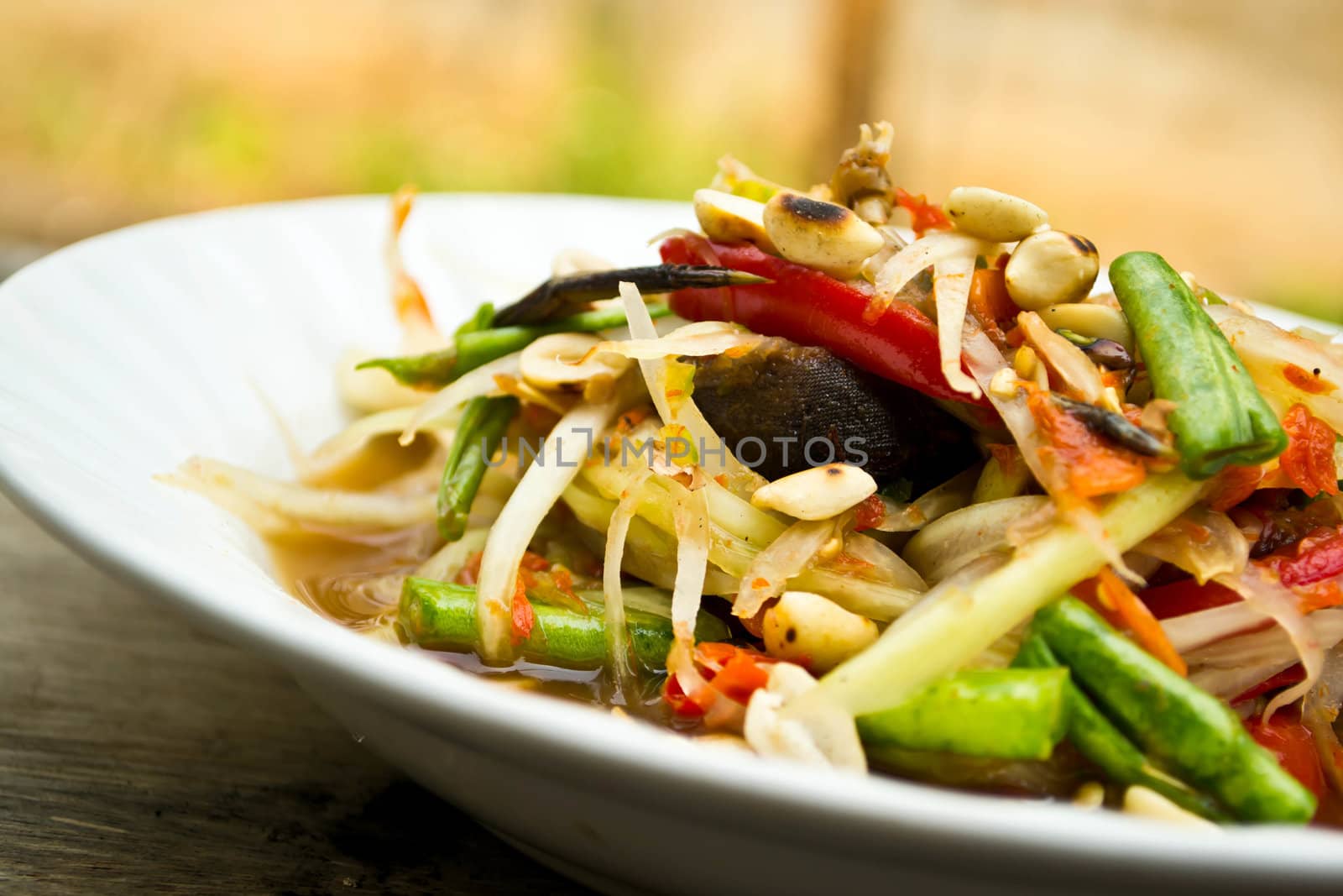 Green papaya salad, Thai food