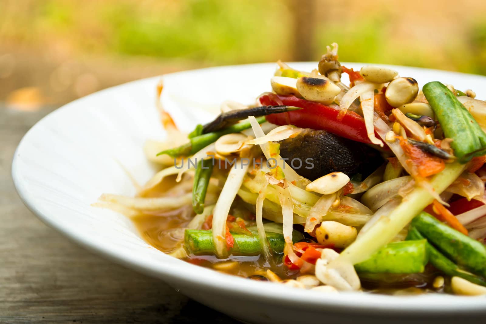 Green papaya salad, Thai food