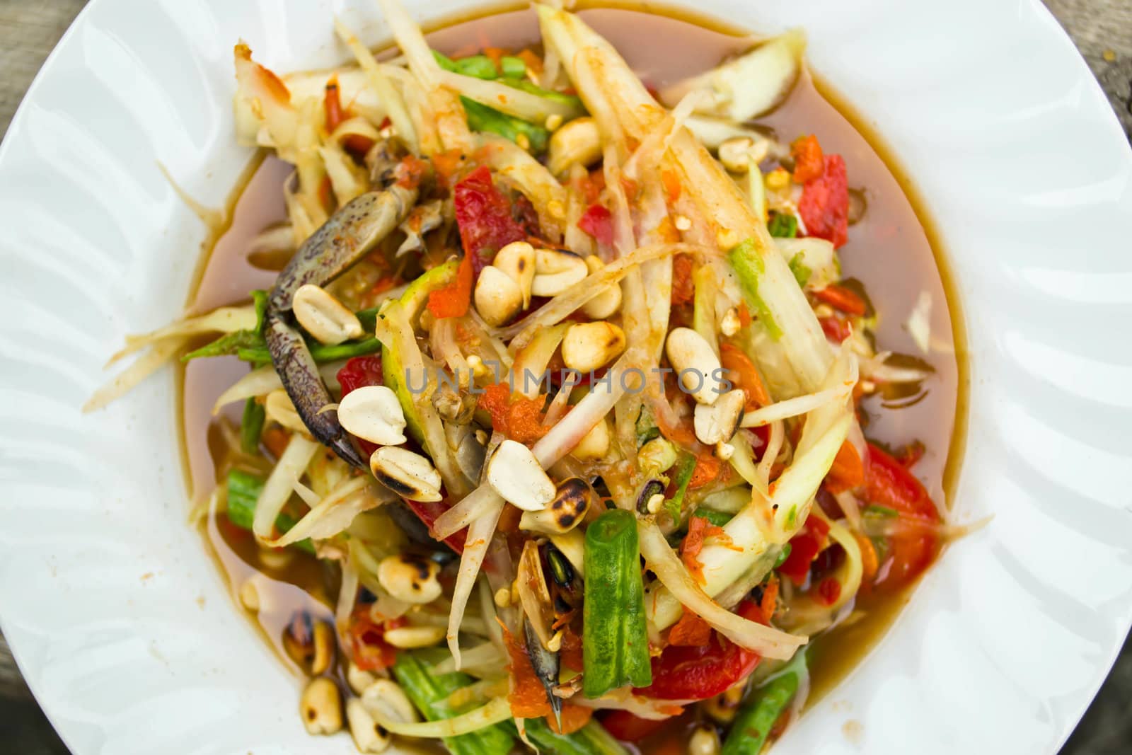 Green papaya salad, Thai food