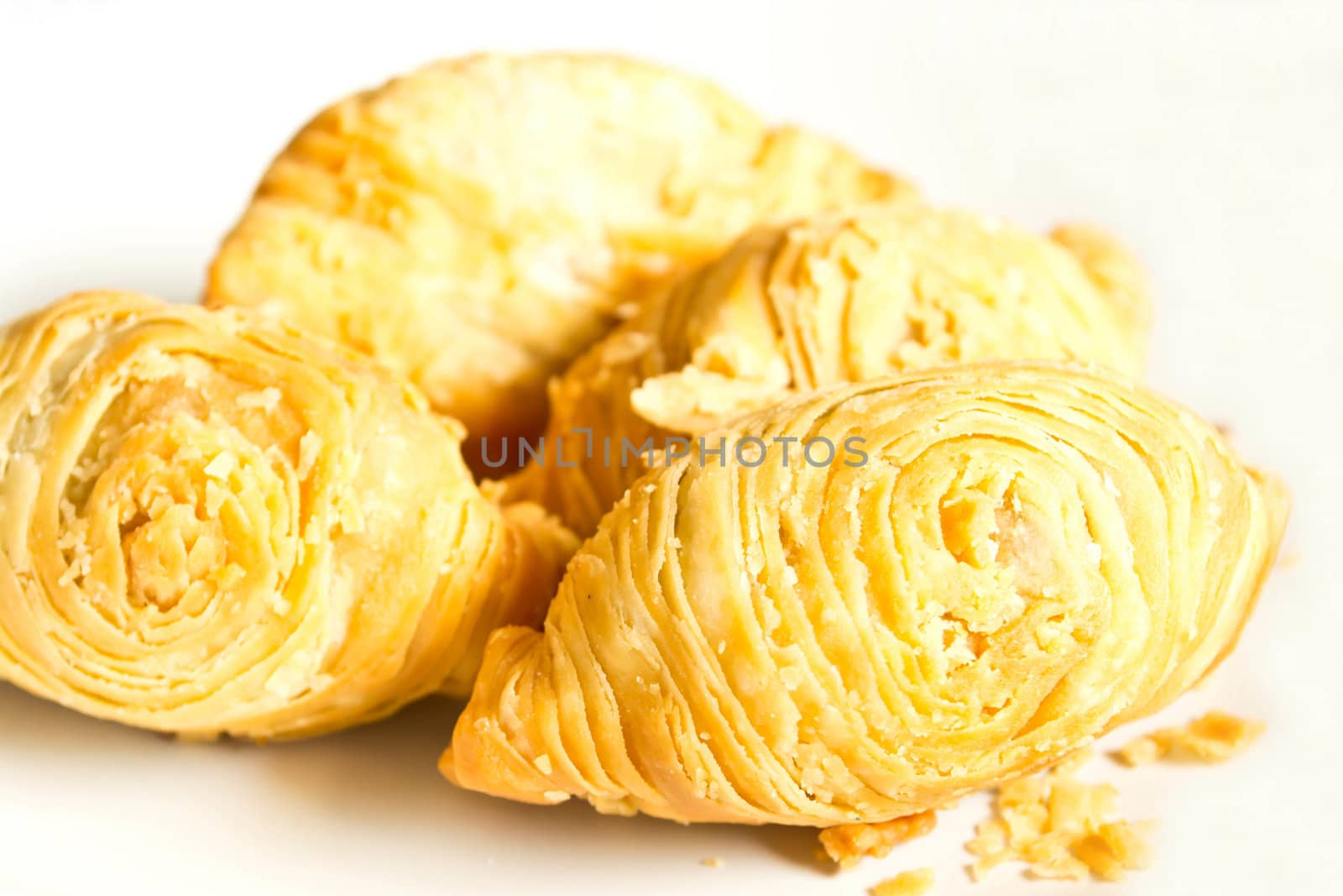 Curry puff on white background