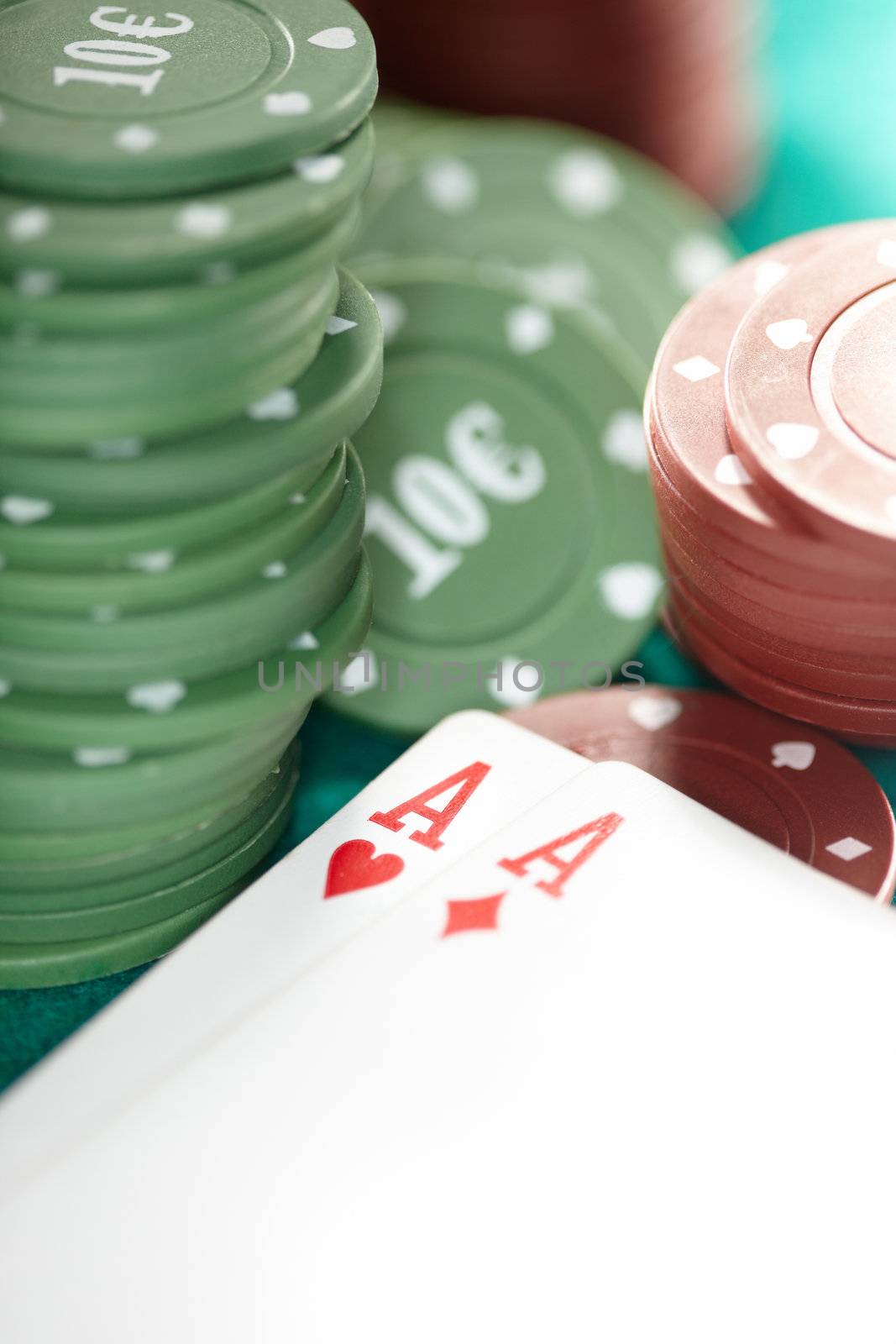 Cards and casino chips by Novic