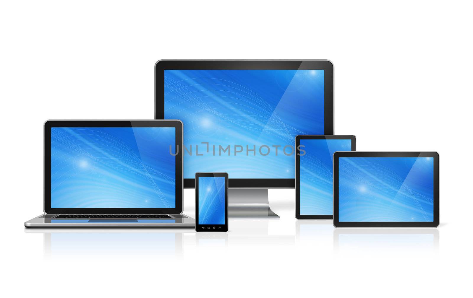 computer, laptop, mobile phone and digital tablet pc by daboost