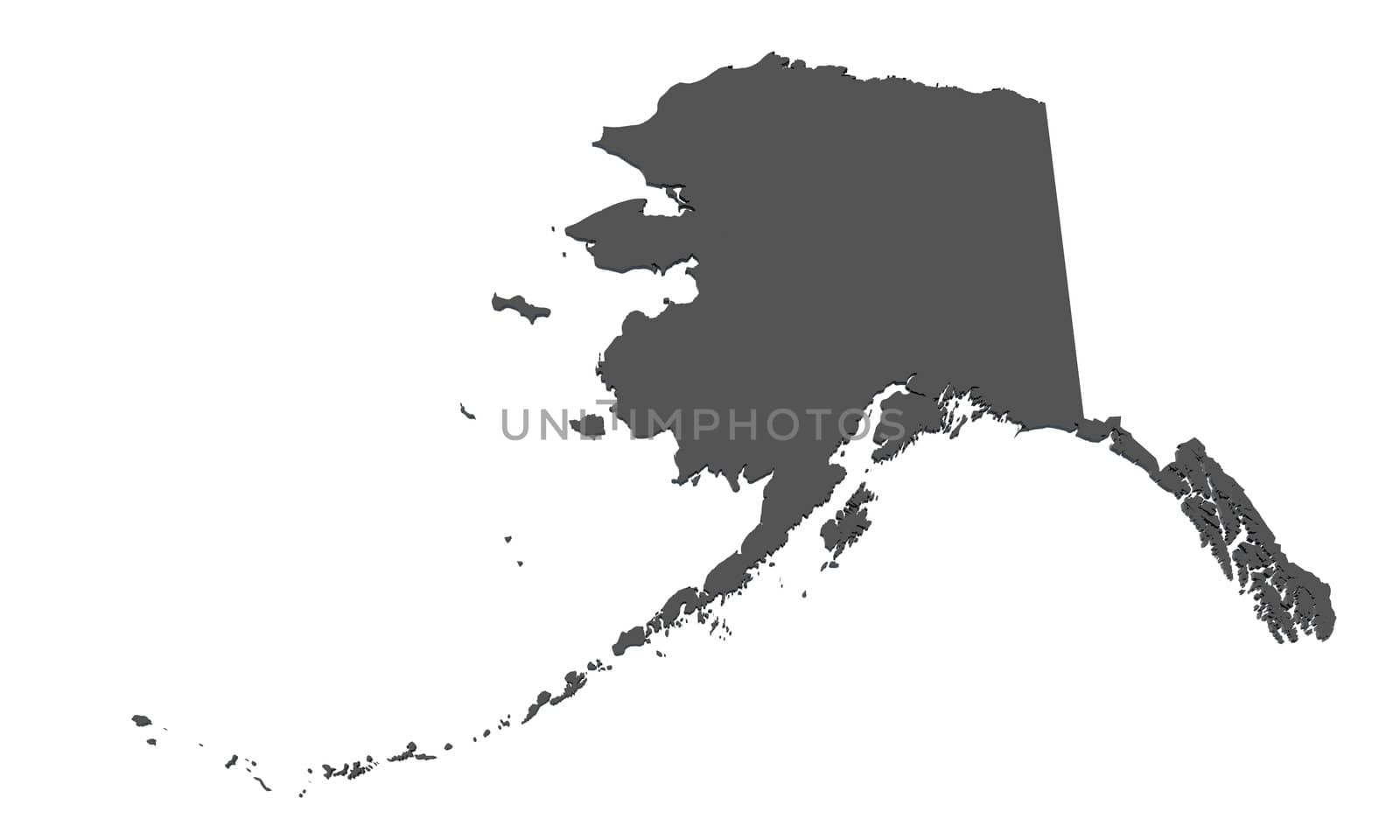 Map of Alaska - USA - nonshaded