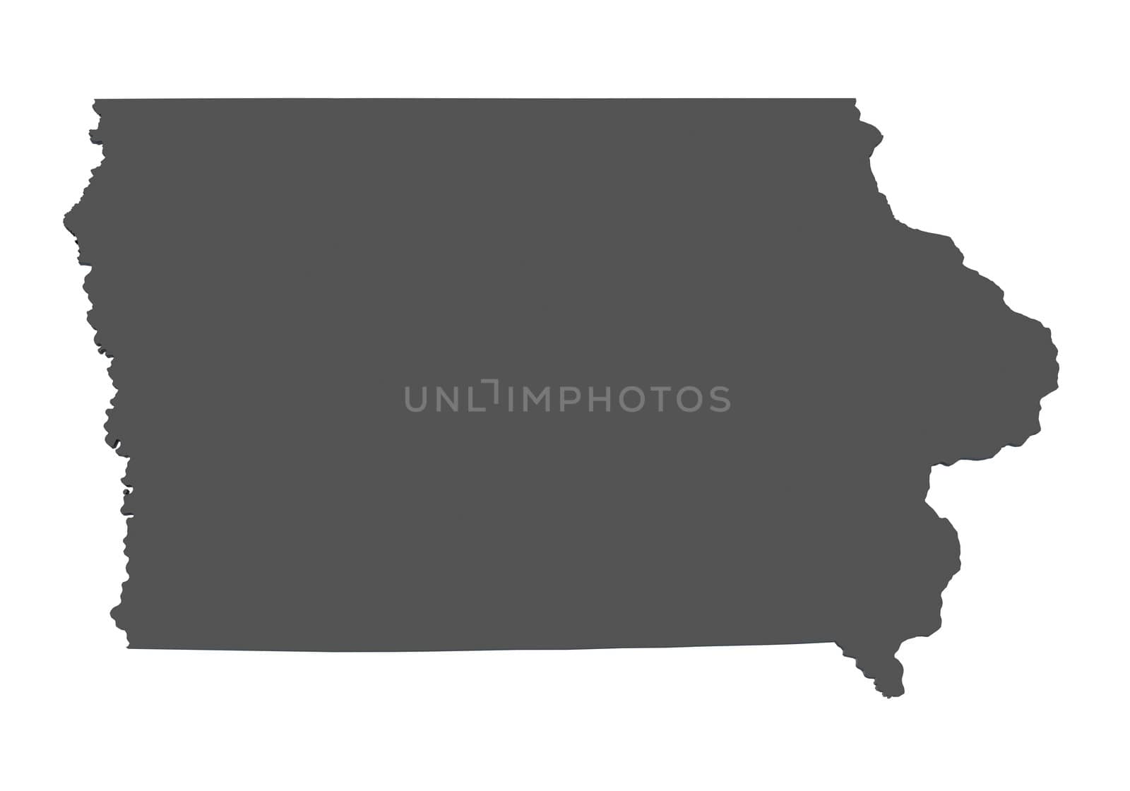 Map of Iowa - USA - nonshaded